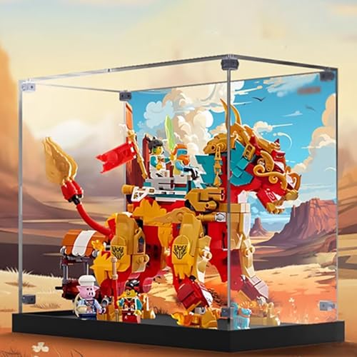 Acryl-Vitrine für Lego 80066 Mythical Beast Fire Kirin Modell, staubdichte Displaybox, transparente Box, Displaybox kompatibel mit Lego 80066 (nur Hülle, kein Modell) (lackiert) von NNIESSD