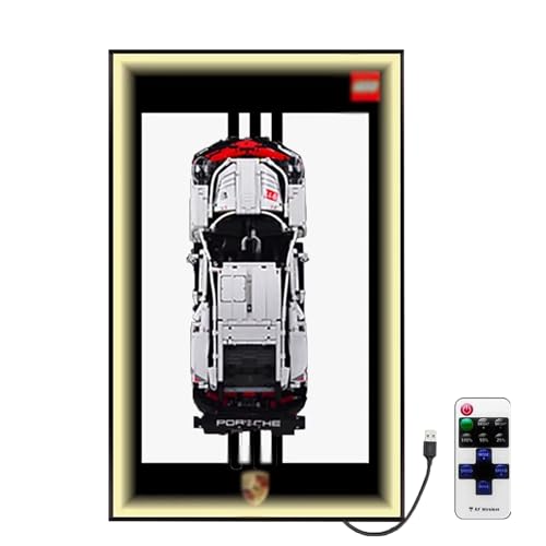 LED-Display-Wandtafel für Lego 42096 Rennmodell, dekorative Anzeigetafeln für Lego-Auto, Wandmontage, Geschenk (nur Displaywand, kein Modell) (Option 1) von NNIESSD