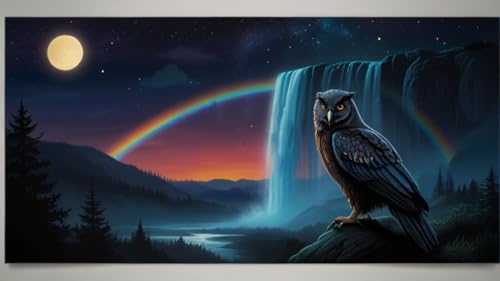 Erwachsener Puzzle 500 Teile Aus Holz Puzzle Aurora Regenbogen Wasserfall Eule Das Entfesselt Kreativität Home Decor Artwork Kreative Spiele Sammlung Geschenke von NNNGTAOCER