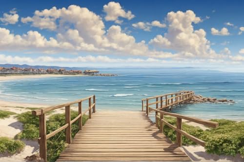 Erwachsener Puzzle 500 Teile Aus Holz Puzzle Holzbrücke Am Meer Unter Dem Blauen Himmel Das Entfesselt Kreativität Home Decor Artwork Kreative Spiele Sammlung Geschenke von NNNGTAOCER