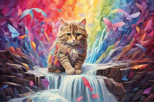 Erwachsener Puzzle 500 Teile Aus Holz Puzzle Katze Liegt Im Fluss Das Entfesselt Kreativität Home Decor Artwork Kreative Spiele Sammlung Geschenke von NNNGTAOCER