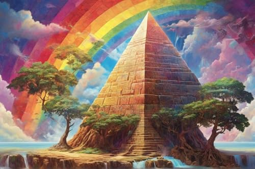 Holz Erwachsenen Kind Puzzle 1500 Stück Puzzle Pyramide Auf Regenbogenwasser Klassiker Wohnkultur Kunstwerk Kreative Spiele Sammlung Geschenke von NNNGTAOCER