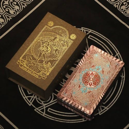 NNNYDJY Goldfolie Tarot Neue Kunststoff-Heißprägung Exquisite Brettspiel-Wahrsagekarten für die Sammlung Gold Foil Tarot von NNNYDJY