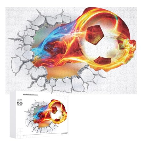 Fußball Puzzle 1000 Teile Fantasy-Fußballstadion Klassische Puzzle Für Jungen Und Mädchen,Für Erwachsene Holzbrettpuzzles Denksportaufgaben (Puzzle 6,300pcs (40x28cm)) von NNSECC