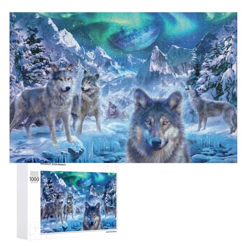 Wolf 1000 Teile Puzzle Für Erwachsene Und Kinder Ab 10 Jahren 3D Puzzle DIY Tiere Wolf Moderne Bild Home Decor Für Wohnzimmer (Puzzle 9,500pcs (52x38cm)) von NNSECC