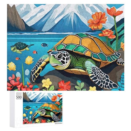 Zeichentrickfilm-Schildkröte Puzzle Für Erwachsene Puzzles 1000 Teile Für Frauen, Männer, Holzpuzzle Erwachsene (Puzzle 1,300pcs (40x28cm)) von NNSECC