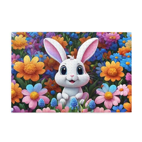 Kaninchenss Puzzles Puzzles 1000 Teile Tier Puzzles Spiele Puzzle Für Erwachsene, Kinder, Jungen, Mädchen, Geschenk (8,1000pcs (75x50cm)) von NNSECS