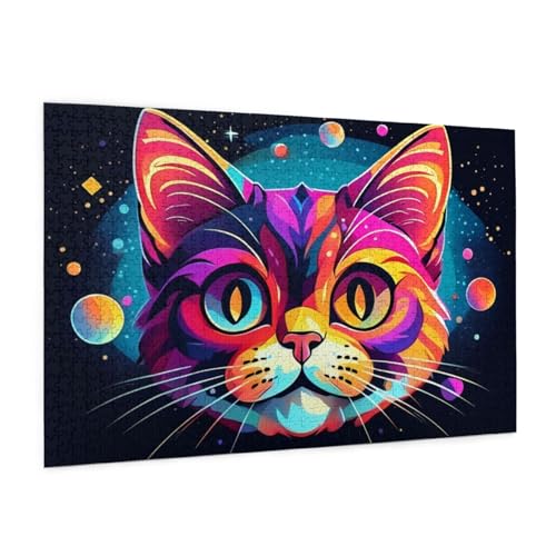 Katze Puzzles Puzzles 1000 Teile Tier Puzzles Spiele Puzzle Für Erwachsene, Kinder, Jungen, Mädchen, Geschenk (4,300pcs (40x28cm)) von NNSECS