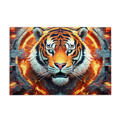 Tiger Puzzles Puzzles 1000 Teile Tier Puzzles Spiele Puzzle Für Erwachsene, Kinder, Jungen, Mädchen, Geschenk (3,1000pcs (75x50cm)) von NNSECS