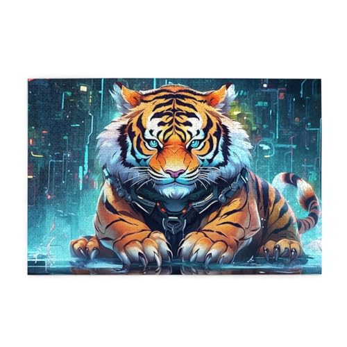 Tiger Puzzles Puzzles 1000 Teile Tier Puzzles Spiele Puzzle Für Erwachsene, Kinder, Jungen, Mädchen, Geschenk (4,1000pcs (75x50cm)) von NNSECS