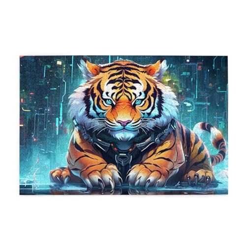 Tiger Puzzles Puzzles 1000 Teile Tier Puzzles Spiele Puzzle Für Erwachsene, Kinder, Jungen, Mädchen, Geschenk (4,300pcs (40x28cm)) von NNSECS