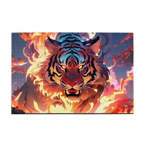 Tiger Puzzles Puzzles 1000 Teile Tier Puzzles Spiele Puzzle Für Erwachsene, Kinder, Jungen, Mädchen, Geschenk (6,1000pcs (75x50cm)) von NNSECS