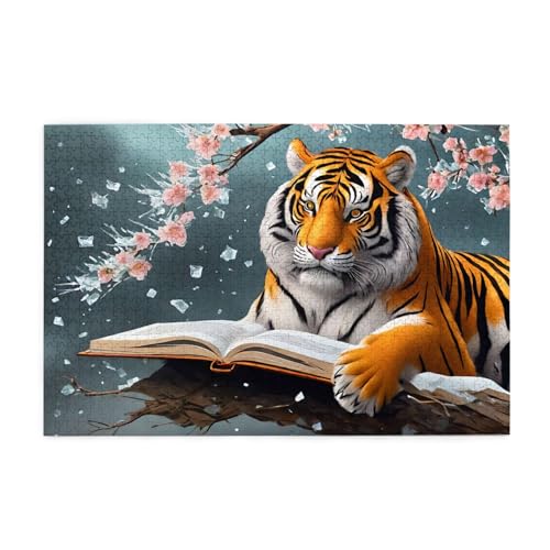 Tiger Puzzles Puzzles 1000 Teile Tier Puzzles Spiele Puzzle Für Erwachsene, Kinder, Jungen, Mädchen, Geschenk (7,1000pcs (75x50cm)) von NNSECS