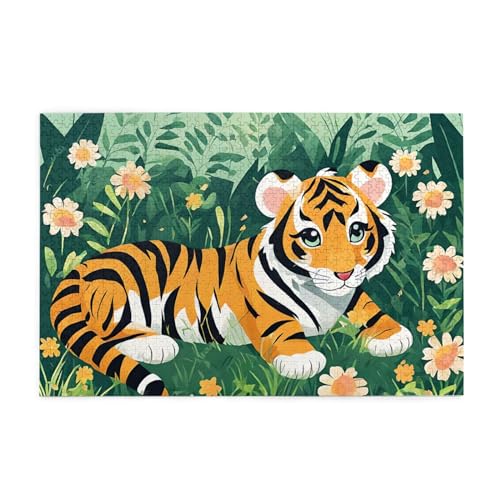 Tiger Puzzles Puzzles 1000 Teile Tier Puzzles Spiele Puzzle Für Erwachsene, Kinder, Jungen, Mädchen, Geschenk (9,1000pcs (75x50cm)) von NNSECS