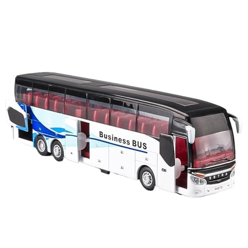 1/32 bus spielzeug tourbus modell legierung modell sound licht synchronisation spielzeug auto spritzguss modell Sammlerstück Ornamente(Weiß) von NNYIMJ