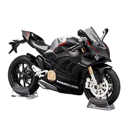 For 1/12 V4s Motorrad Lokomotive Modell Legierung Modell Sound Und Licht Synchronisierte Spielzeug Auto Spritzguss Modell Sammlerstück Ornamente(Black) von NNYIMJ