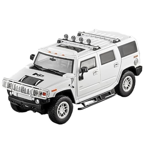 For 1/18 HUMER H2 Off-road SUV Legierung Modell Legierung Auto Modell Sound Und Licht Metall Spielzeug Auto Modell Sammlung Ornamente(White) von NNYIMJ