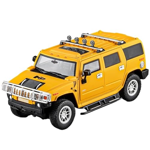 For 1/18 HUMER H2 Off-road SUV Legierung Modell Legierung Auto Modell Sound Und Licht Metall Spielzeug Auto Modell Sammlung Ornamente(Yellow) von NNYIMJ