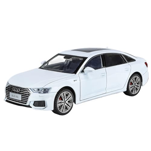 For 1/18 Schwarz A6L Automodel Sound Und Licht Spielzeug Auto Spritzguss Modell Simulation Legierung Automodel Sammlerstücke Ornamente(White) von NNYIMJ