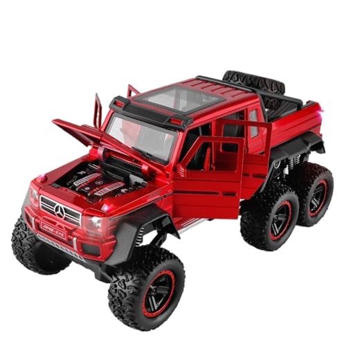 For 1/22 G63 6X6 Off-Road Vehicle Legierung Modell Sound & Light Sync Toy Car Die-Cast Sammlerstück Ornament(Rot) von NNYIMJ