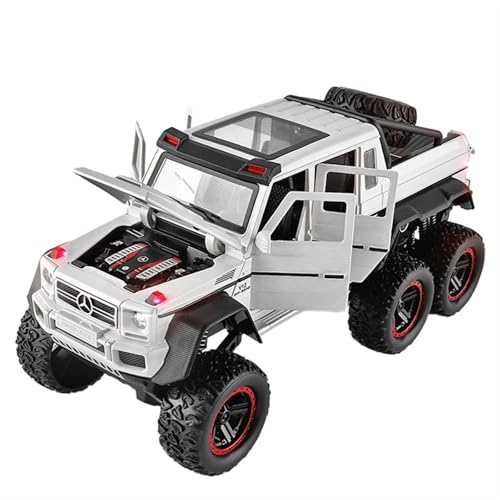 For 1/22 G63 6X6 Off-Road Vehicle Legierung Modell Sound & Light Sync Toy Car Die-Cast Sammlerstück Ornament(White) von NNYIMJ