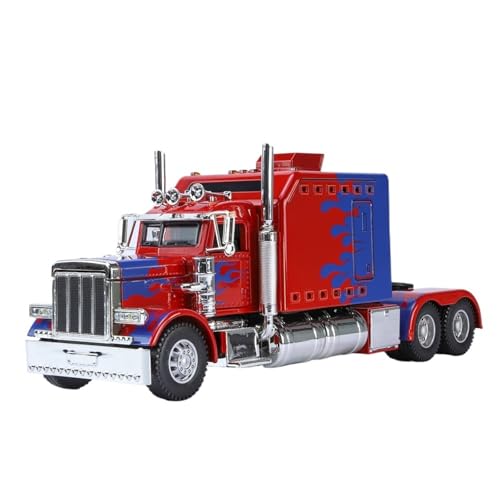 for 1/24 Amerikanische Schwerlast-LKW-Traktor Big Truck Spielzeug Transportfahrzeugmodell Legierung Automodell Auto Spielzeug Simulation Legierung Spielzeug Sammler Ornamente(Red) von NNYIMJ