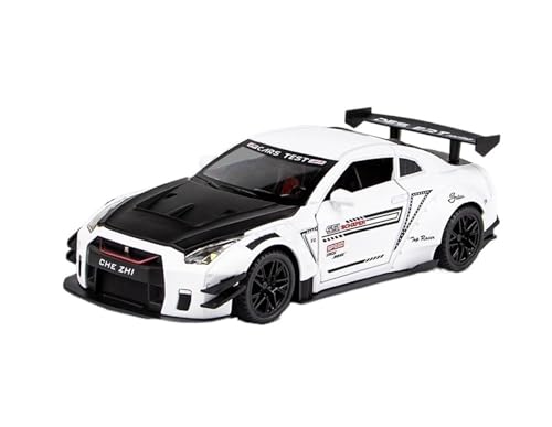 NNYIMJ for 1/24 GTR Japanischer Sportwagen Simulation Automodell Legierung Spielzeug Automodell Druckgussauto Legierung Automodell Sammlung Ornamente Sound Und Licht Spielzeug(White) von NNYIMJ