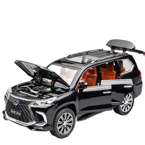 For 1/24 LX570 Alloy Model Auto Simulation Off-road SUV Auto Modell Spielzeug(Black) von NNYIMJ