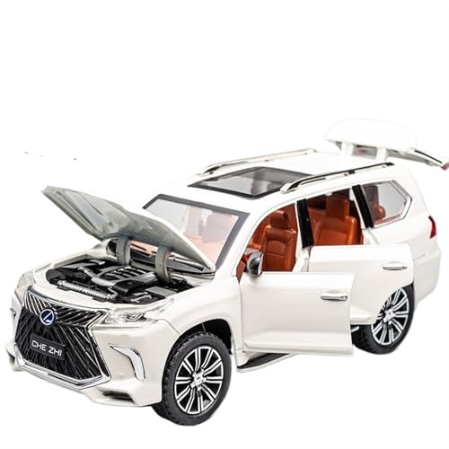 For 1/24 LX570 Alloy Model Auto Simulation Off-road SUV Auto Modell Spielzeug(White) von NNYIMJ