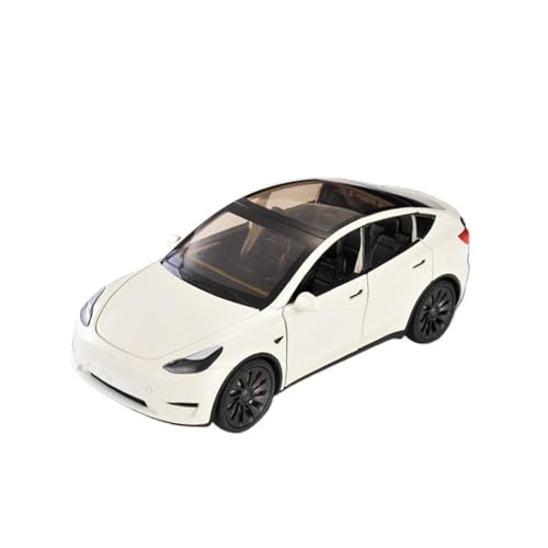 for 1/24 ModelY Schwarz New Energy Straßenbahnmodell Ton Und Licht Spielzeugauto Druckgussmodell Simulation Legierung Automodell Sammlung Ornamente(White) von NNYIMJ