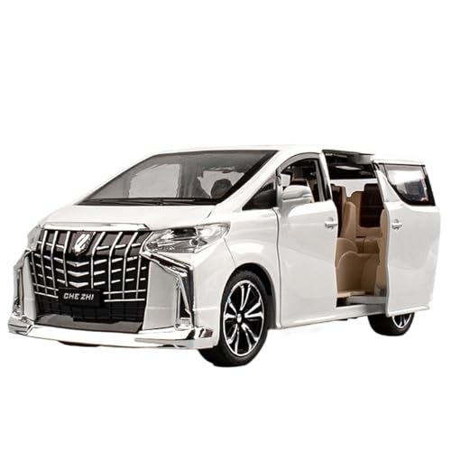 NNYIMJ for 1/24 Mona Lisa Edition Alphard Business Car Automodell Spielzeugauto Legierung Spielzeugauto Sound- Und Lichtspielzeug Druckgussmodell Sammlerstücke Ornamente(White) von NNYIMJ