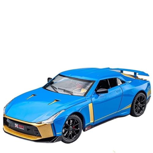 For 1/24 New GTR50th Anniversary Limited Edition Legierung Auto Modell Spielzeug Auto Ornamente Simulation Sportwagen Modell Auto(Blue) von NNYIMJ