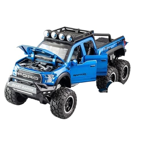 For 1/24 Raptor F150 Alloy Car Imitation Auto Modell Back Force Six Off-road Fahrzeug Spielzeugauto(Black) von NNYIMJ