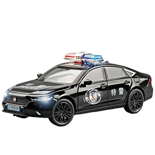 NNYIMJ for 1/32 Acord Sechs Türige Sound- Und Lichtlegierung Polizeiauto Spielzeug Druckguss-Automodell Simulation Legierung Automodell Spielzeugsammlung Ornamente(Black) von NNYIMJ