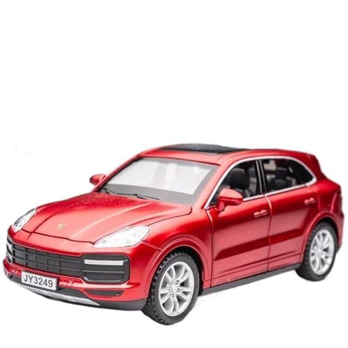 For 1/32 Six Durch Öffnen Simulation Cayenne Legierung Auto Modell Sound Und Licht Spielzeug Auto Ornament.(Red) von NNYIMJ