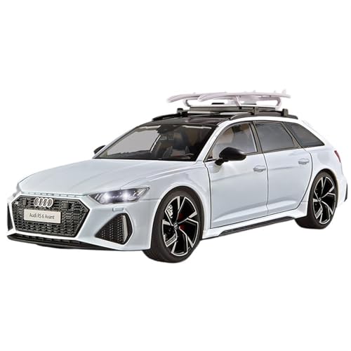 For 1:18 RS6 Schwarz Sportwagen Modell Sound Und Licht Spielzeug Auto Spritzguss Modell Legierung Spielzeug Auto Simulation Legierung Auto Modell Sammlung Ornamente(White) von NNYIMJ