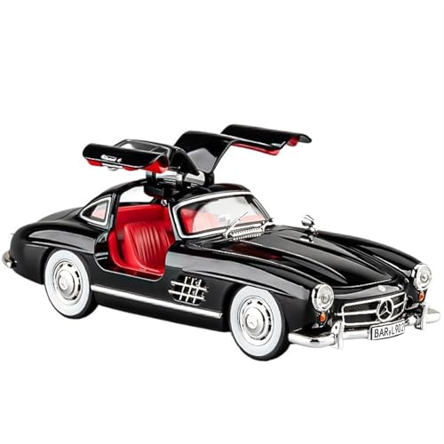 For 1:24 300sl Vintage Sportwagen Nostalgie Klassische Auto Legierung Modell Legierung Auto Modell Sound Und Licht Metall Spielzeug Auto Modell Sammlung Ornament(Black) von NNYIMJ