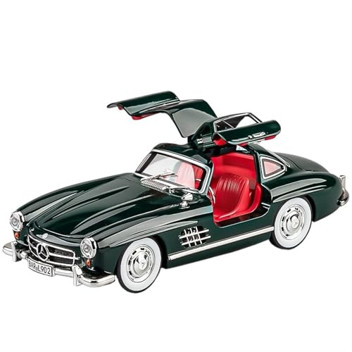 For 1:24 300sl Vintage Sportwagen Nostalgie Klassische Auto Legierung Modell Legierung Auto Modell Sound Und Licht Metall Spielzeug Auto Modell Sammlung Ornament(Grün) von NNYIMJ