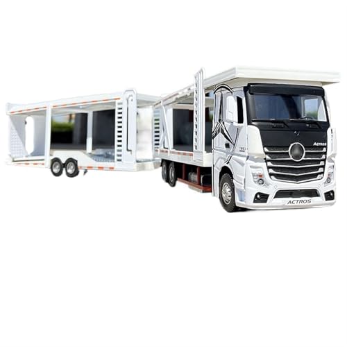 For 1:24 Doppeldecker-Autotransporter Erweiterte Version [gelb] Simulation Legierung Auto Modell Spielzeug Auto Ornamente Material Zink-Legierung(White) von NNYIMJ