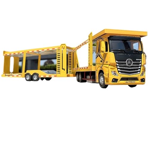 For 1:24 Doppeldecker-Autotransporter Erweiterte Version [gelb] Simulation Legierung Auto Modell Spielzeug Auto Ornamente Material Zink-Legierung(Yellow) von NNYIMJ