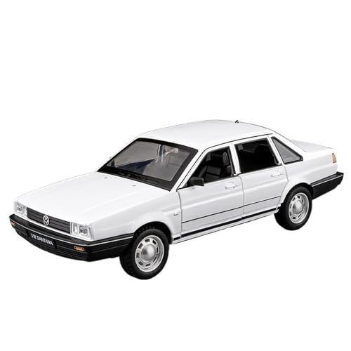 NNYIMJ for 1:24 Santana Schwarzes Oldtimermodell Sound- Und Lichtspielzeugauto Druckgussmodell Legierungsspielzeugauto Simulation Legierungsautomodell Sammlung Ornamente(White) von NNYIMJ