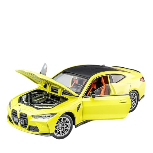 Für 1/24 Bwm M4 G82 Performance Auto Modell Legierung Druckguss Modell Spielzeugauto mit Licht und Sound (gelb) von NNYIMJ