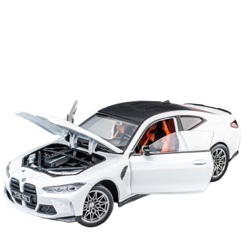 Für 1/24 Bwm M4 G82 Performance Auto Modell Legierung Druckguss Modell Spielzeugauto mit Licht und Sound (weiß) von NNYIMJ