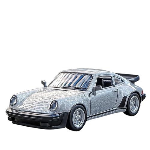 Für 1:36 911 Turbo 1978, Oldtimer, Sportwagen, Grün, Legierungsauto, Modell, Druckguss, Sound und Licht, Spielzeugauto, Sammlerstück (Silber) von NNYIMJ