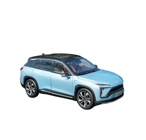 Für das Modell NIO ES6 1/18 Simulation eines Elektroautos mit neuer Energie, Modell aus Legierung, Simulationsreifen mit Sound und Licht (weiß) (Blau) von NNYIMJ