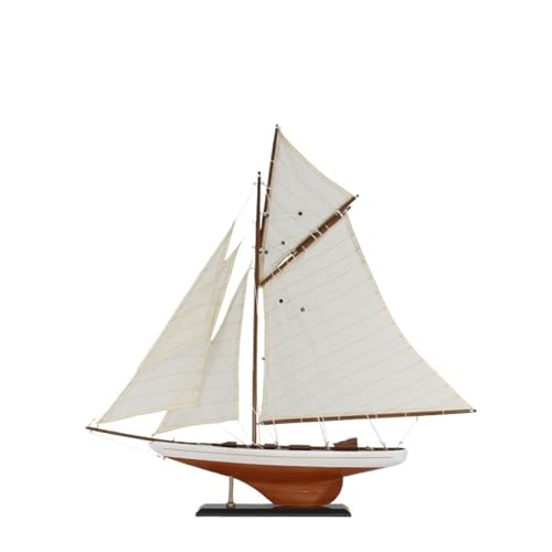 NNYIMJ CLB-64WT/BU 60 cm Chinesisches Segelboot Aus Holz Handgefertigtes Segelboot-Modell Hölzernes Segelboot Kreuzfahrtschiff Dekoration Heimdekoration von NNYIMJ