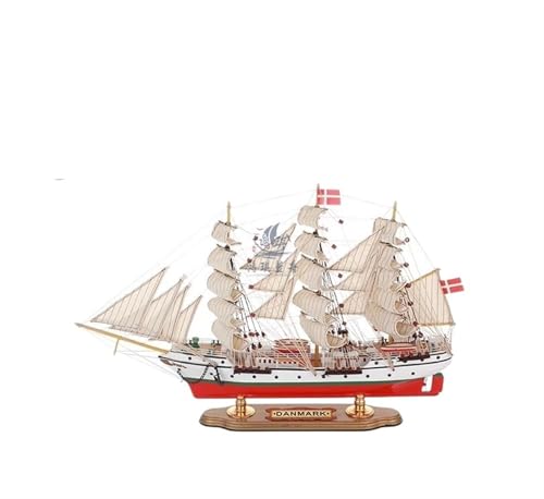 NNYIMJ Dänemark 52 cm europäisches Segelboot aus Holz, handgefertigt, Segelboot, Bastelboot, mediterranes Segelboot, Kreuzfahrtschiff, Ornament, Sammlerstück, Heimdekoration, 52 cm von NNYIMJ