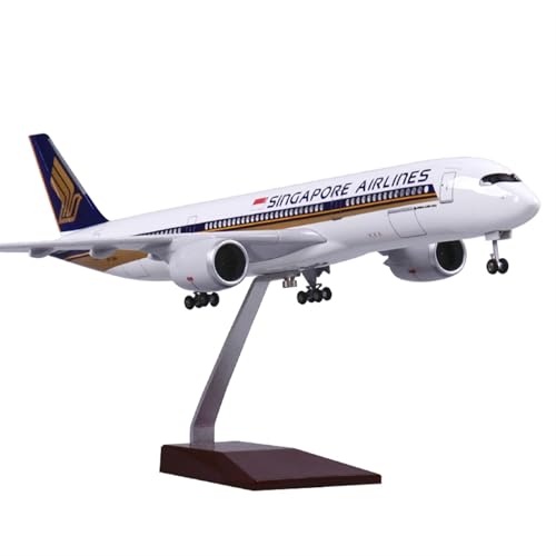 NNYIMJ Für 1/144 Singapore Airlines Airbus A350-900 mit Lichtern Flugzeug Modell Legierung Modell Business Souvenir Sammeln Dekorationen Handwerk von NNYIMJ