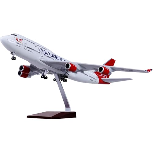 NNYIMJ Für 1/150 Virgin Atlantic B747 Beleuchtetes Flugzeugmodell Legierung Modell Business Souvenir Sammlerstück Dekoration Handwerk von NNYIMJ