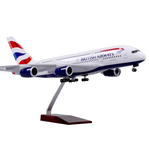 NNYIMJ Für 1/160 British Airways A380 beleuchtetes Luftfahrtmodell Flugzeugmodell Legierungsmodell Business Souvenir Sammlung Dekoration Handwerk von NNYIMJ